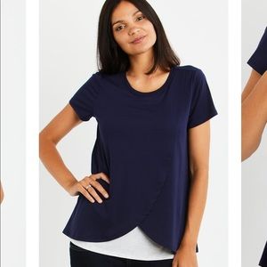 Nursing top in navy blue